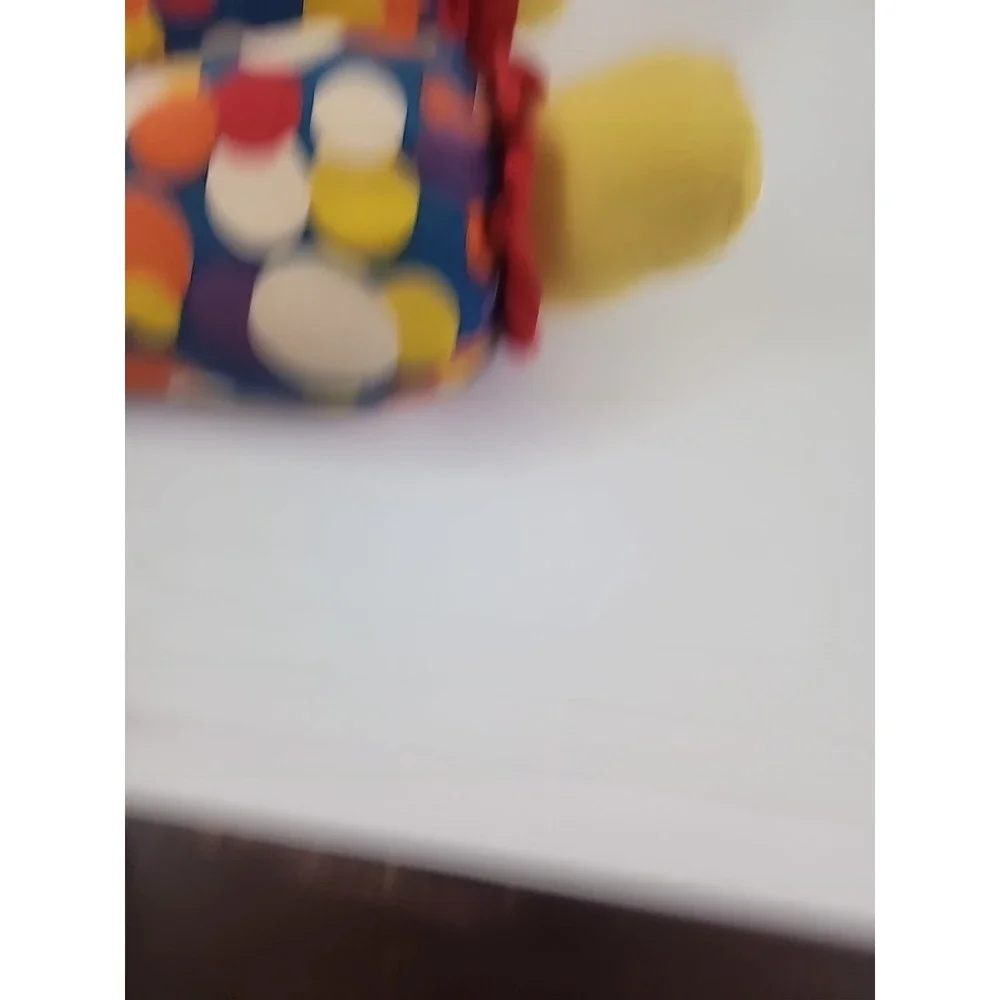 VtgTb Trading Clown 22 Inch Plush Doll Rattle Yarn Hair Eyelet Lace Multicolored